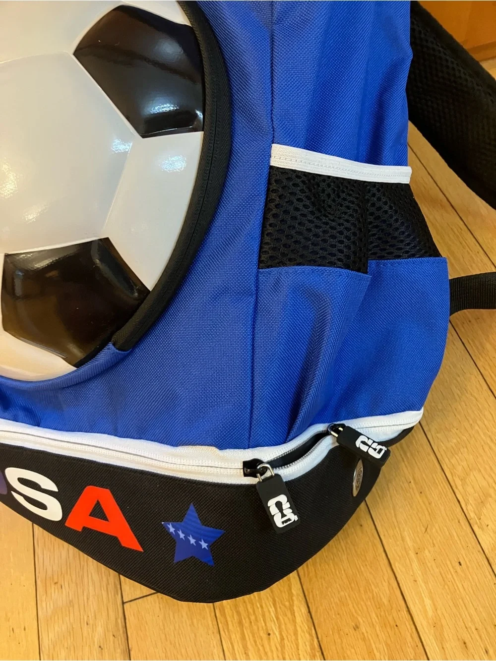 Team USA FIFA 2026 Official Soccer Ball Backpack - Blue with Black & White